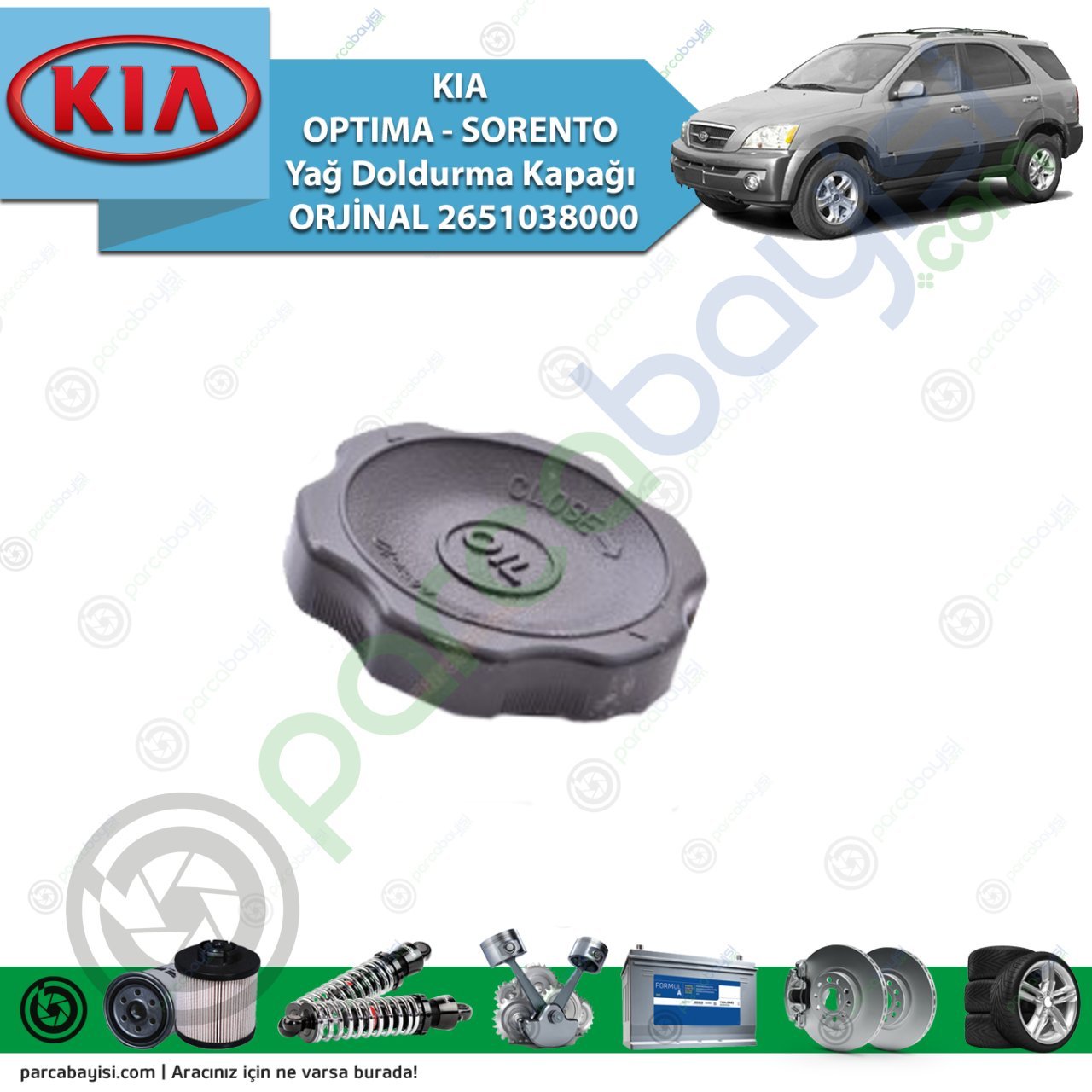 Kia Optıma - Sorento Yağ Doldurma Kapağı Orjinal | 2651038000