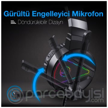 Hxsj F16 Rgb Işık Mikrofonlu Kulaküstü Oyuncu Kulaklığı