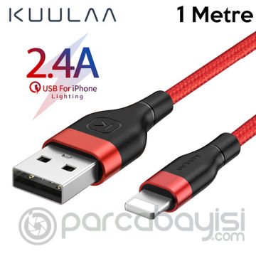KUULAA-Kfl İPhone 11, XS XR 8-7 Lightning Usb Şarj Kablosu 1Metre