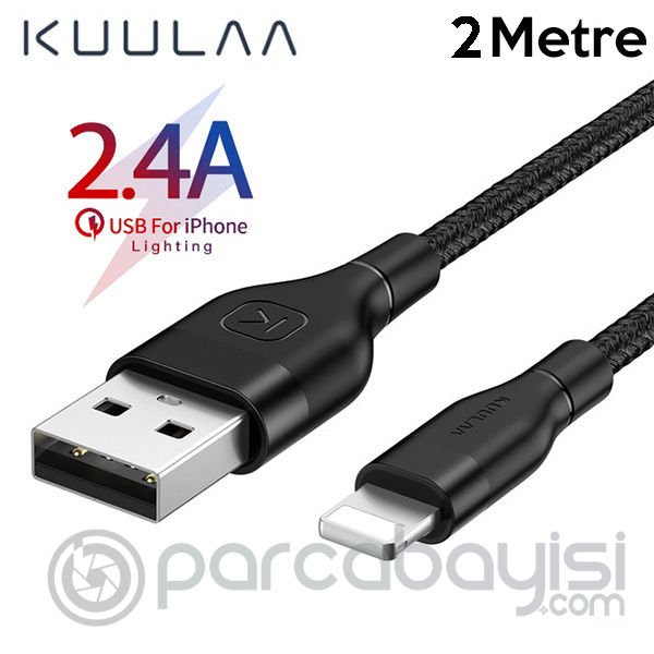 KUULAA-Kfl İPhone 11, XS XR 8-7 Lightning Usb Şarj Kablosu 2Metre