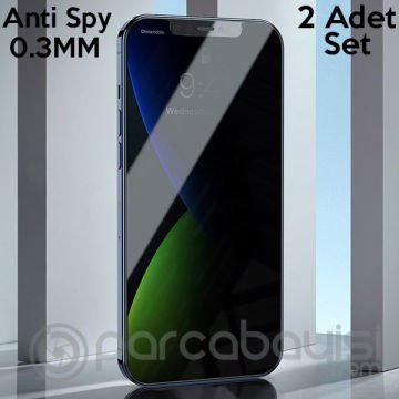 Baseus İPhone 12 mini 0,3mm Anti Spy Tempered Cam Ekran Koruyucu 2 Adet Set
