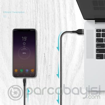 KUULAA-Kfl İPhone 11, XS XR 8-7 0.50CM Kısa Powerbank Şarj Kablosu