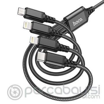 HOCO X76 4in1 Type-C + iPhone Lightning + Micro USB 2A Şarj Kablosu