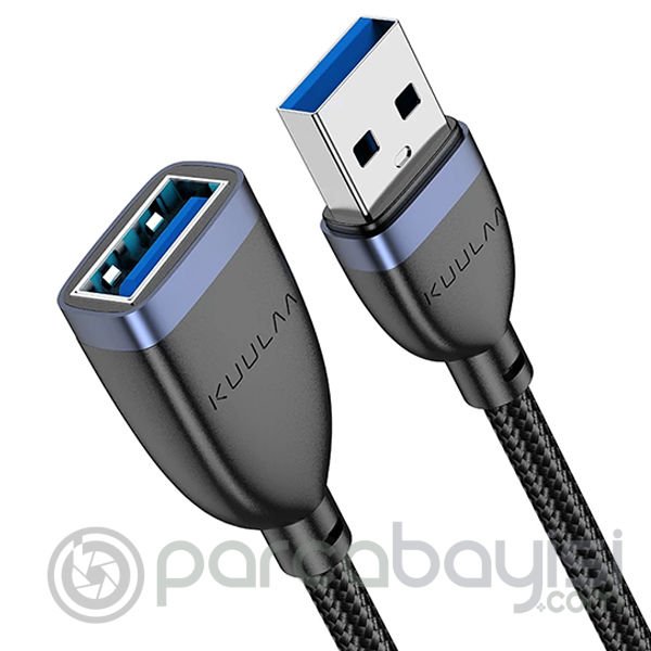 KUULAA USB3.0 2A Male to Female 15cm Dişi-Erkek Dönüştürücü Kablo