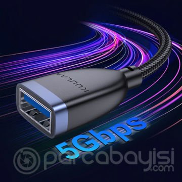 KUULAA USB3.0 2A Male to Female 15cm Dişi-Erkek Dönüştürücü Kablo