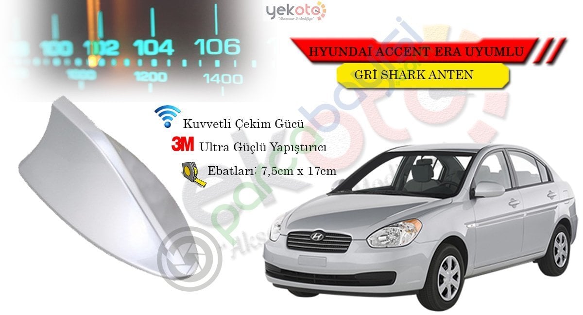 Hyundai Accent Era Uyumlu Gri Shark Anten Köpek Balığı Anten