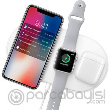 Air Power 3in1 Wireless Kablosuz Şarj iPhone+iWatch+AirPods