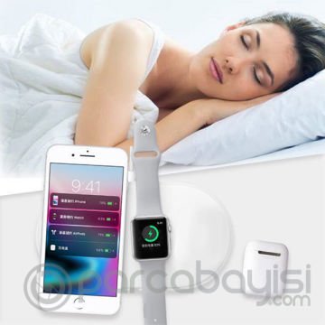 Air Power 3in1 Wireless Kablosuz Şarj iPhone+iWatch+AirPods