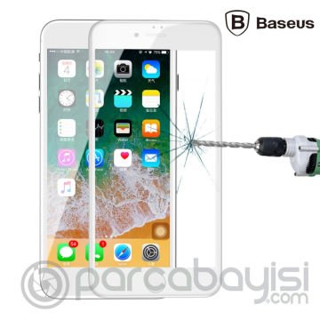 Baseus İPhone 7,8 Plus 4D Cam Ekran Koruyucu  Kavisli Full Kaplama Kırılmaz Cam