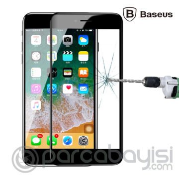 Baseus İPhone 7,8 Plus 4D Cam Ekran Koruyucu  Kavisli Full Kaplama Kırılmaz Cam