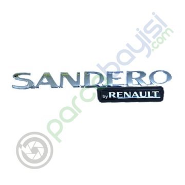 Dacia Sandero İçin Krom Sandero By Renault Yazısı Monogram Amblem Arka Yazı