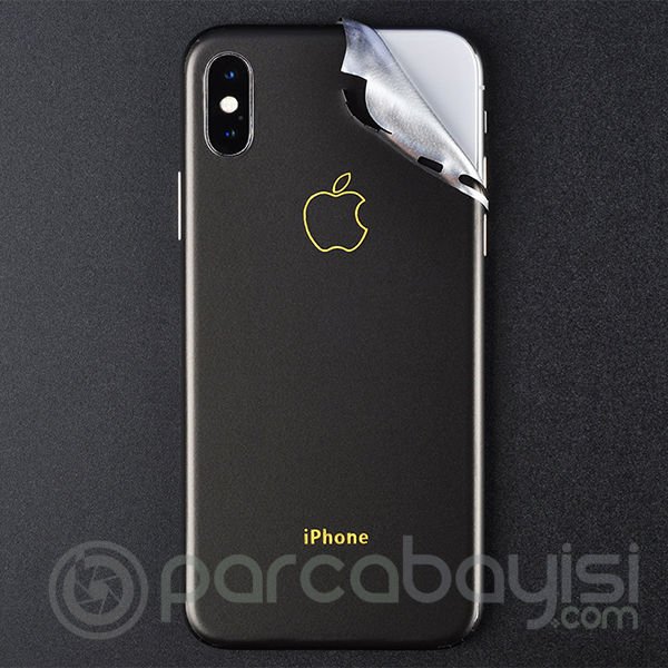 İphone X Xs Gold Logolu Yazılı Sticker Kaplama