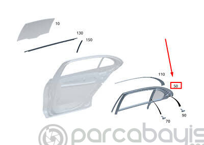 SAG ARKA KAPI FITILI VE KELEBEK CAMI W223 (S SERI) A2237304600
