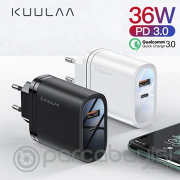 KUULAA 1 Usb QC3.0 1 PD 36W Universal Hızlı Şarj Başlık