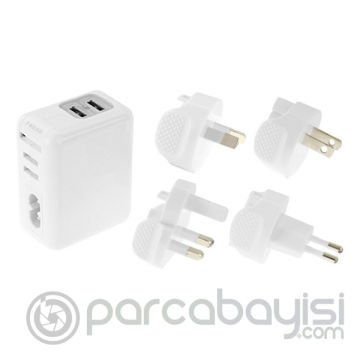 Haweel Universal Seyahat Şarj Adaptör İPhone Ve 1 Mikro Usb Şarj Kablosu Set
