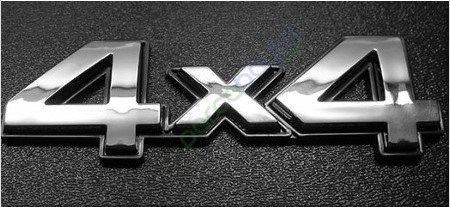 4X4 3D Metal Amblem Logo Sticker Gri