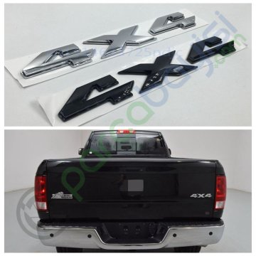 4X4 3D Metal Amblem Logo Sticker Gri