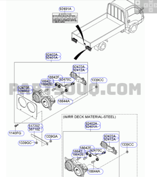 Kia Bongo Stop Lambası Sol Orjinal | 924014E010