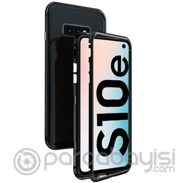 Sm Galaxy S10e Mıknatıslı 360 Koruma Arkası Cam Metal Frame Kılıf