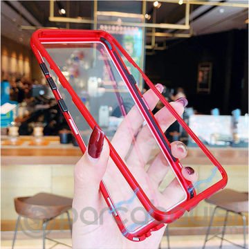 Sm Galaxy S10e Mıknatıslı 360 Koruma Arkası Cam Metal Frame Kılıf
