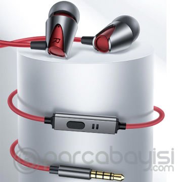 KUULAA Zinc Alloy 3.5mm Jack Mikrofonlu Kulak İçi Kulaklık