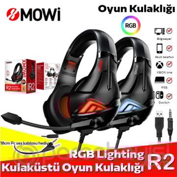 XMOWi R2 Gaming Mikrofonlu RGB Oyuncu Kulaklılığı Gurultu Engelleyici Kulaklik