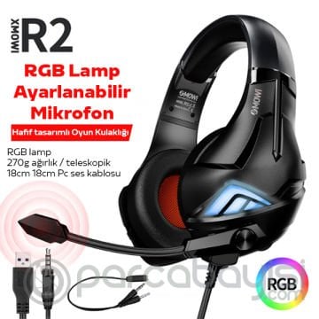 XMOWi R2 Gaming Mikrofonlu RGB Oyuncu Kulaklılığı Gurultu Engelleyici Kulaklik