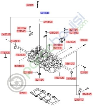Silindir Kapağı Kia Cerato Soul Rio Orjinal | 221102A260