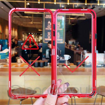 Sm Galaxy S10 Mıknatıslı 360 Koruma Arkası Cam Metal Frame Kılıf