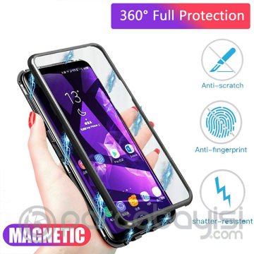 Sm Galaxy S10 Mıknatıslı 360 Koruma Arkası Cam Metal Frame Kılıf
