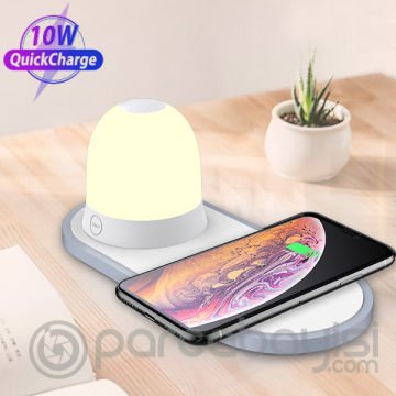 Ally Kablosuz Wireless Şarj Cihazı+Gece Lambası