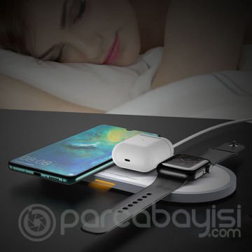 ALLY 3in1 Wireless Kablosuz Şarj iPhone+iWatch+AirPods