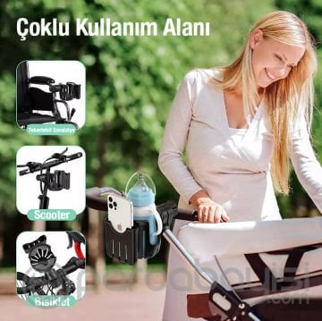 ALLY 2in1 Bisiklet-Motosiklet Ayarlanabilir Bardak ve Cep Telefonu Tutucu