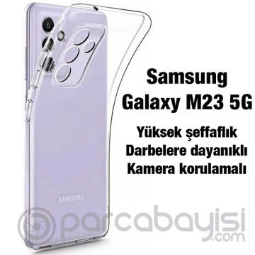 Ally SM Galaxy M23 5G (SM-M236B) Kılıf Kamera Korumalı Ultra İnce Şeffaf Silikon Kılıf