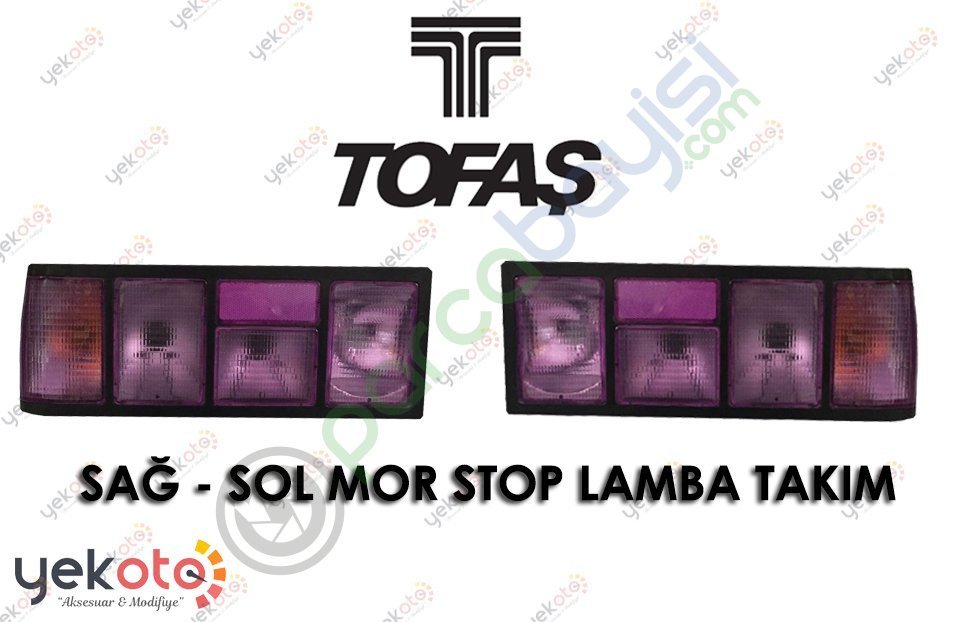 Tofaş Doğan Şahin Mor Stop Lamba Sağ - Sol Takım Duysuz 2 Adet