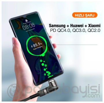 KUULAA 100W Hızlı Şarj Manyetik USB Type C Adaptörü Mıknatıslı Dönüştürücü