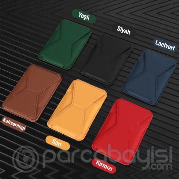ALLY İPhone 13-12ler İçin Standlı Deri Cüzdan Magsafe Kartlık Cüzdan Kılıf