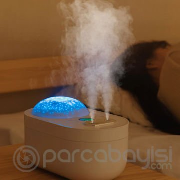 1000ML Çocuk Odası İçin Double Spray Hava Nemlendirici Buhar Makinası Led Işıklı Humidifier