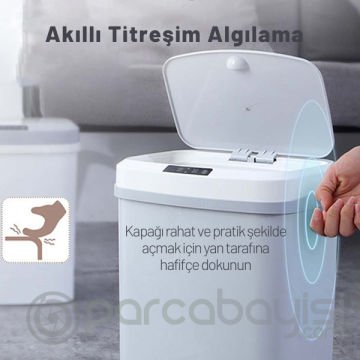 EZERE 16L Akıllı Çöp Kutusu Otomatik Sensörlu Çop Tenekesi Çöp Kovası