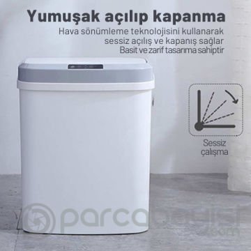 EZERE 16L Akıllı Çöp Kutusu Otomatik Sensörlu Çop Tenekesi Çöp Kovası