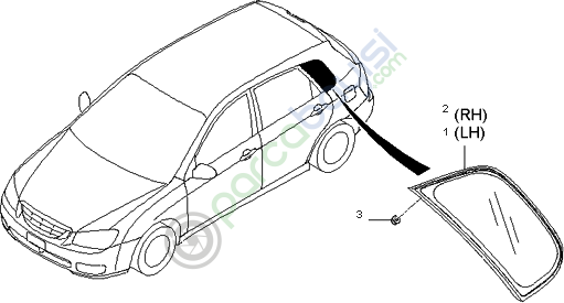 Kia Cerato Kelebek Camı Fitil Sağ Orjinal | 878202F210