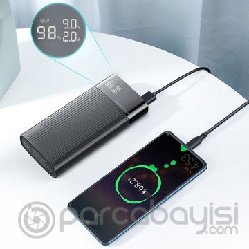 KUULAA 18W 20000mAh Power Bank Type-C PD Hızlı şarj + Quick Charge 3.0 USB