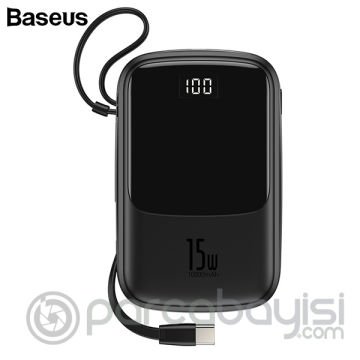 Baseus Q pow 3A Dijital Gösterge 10000mAh Power Bank +Type C Başlık