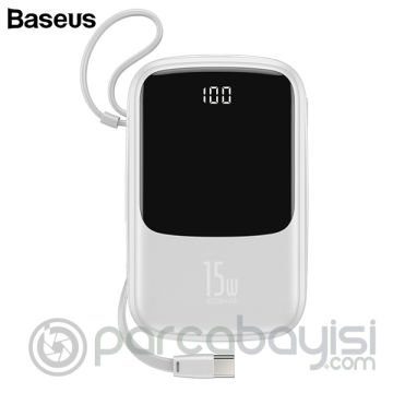 Baseus Q pow 3A Dijital Gösterge 10000mAh Power Bank +Type C Başlık