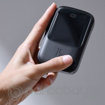 Baseus Q pow 3A Dijital Gösterge 10000mAh Power Bank +Type C Başlık