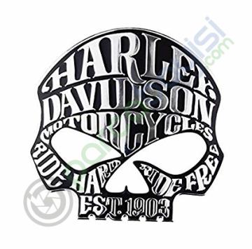 Harley Davidson Est.1903 Skull Kuru Kafa Logo Amblem Sticker Orta Boy
