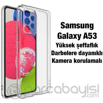 Ally SM Galaxy A53 5G Kılıf Kamera Korumalı Ultra İnce Şeffaf Silikon Kılıf