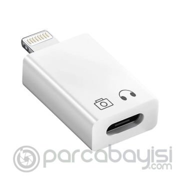İOS iPhone İçin Erkek Usb Type C Dişi Otg Kulaklık ve Şarj Adaptörü