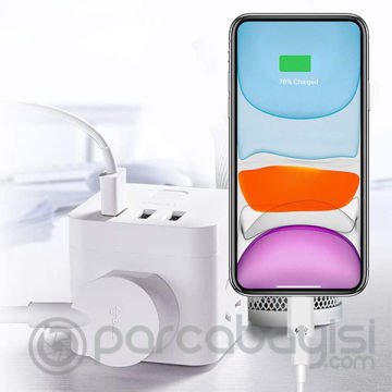 İOS iPhone İçin Erkek Usb Type C Dişi Otg Kulaklık ve Şarj Adaptörü
