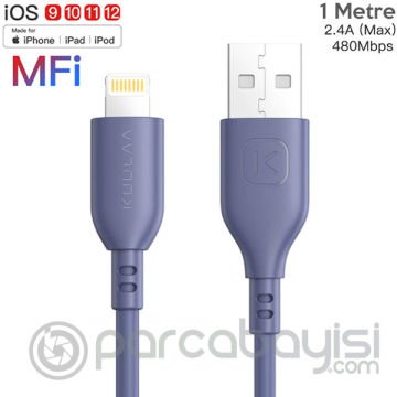 KUULAA 1M MFI Sertifikalı 2.4A İPhone 11,11Pro XS XR-8 Usb kablo